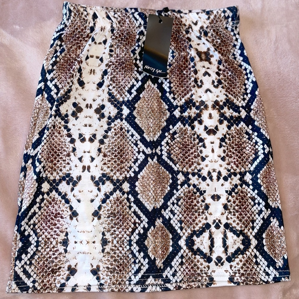 Snakeskin mini skirt